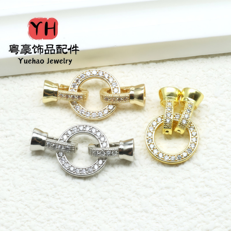 14k Gold-filled Diy Accessories Set with Stone Round Pearl Necklace Buckle Fashion