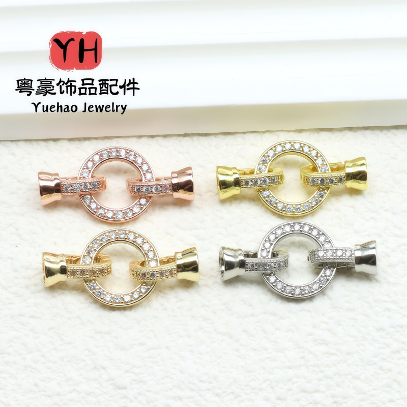 14k Gold-filled Diy Accessories Set with Stone Round Pearl Necklace Buckle Fashion