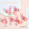 Cute Cartoon Resin Rabbit Flower Keychain Pendant Sweet Girly Heart Backpack Mobile Phone