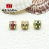 Color-preserving Micro-paved Zircon Colorful Loose Beads Round Barrel Diy Bracelet