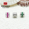 Color-preserving Micro-paved Zircon Colorful Loose Beads Round Barrel Diy Bracelet
