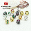 Color-preserving Micro-paved Zircon Colorful Loose Beads Round Barrel Diy Bracelet