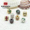 Color-preserving Micro-paved Zircon Colorful Loose Beads Round Barrel Diy Bracelet
