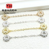 14k Gold-filled Color-preserving Micro-paved Zircon Large Hole Drill Ring Connecting