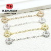 14k Gold-filled Color-preserving Micro-paved Zircon Large Hole Drill Ring Connecting