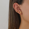 Simple Stainless Steel Cutting Geometric Five-pointed Star Earrings for Women Light