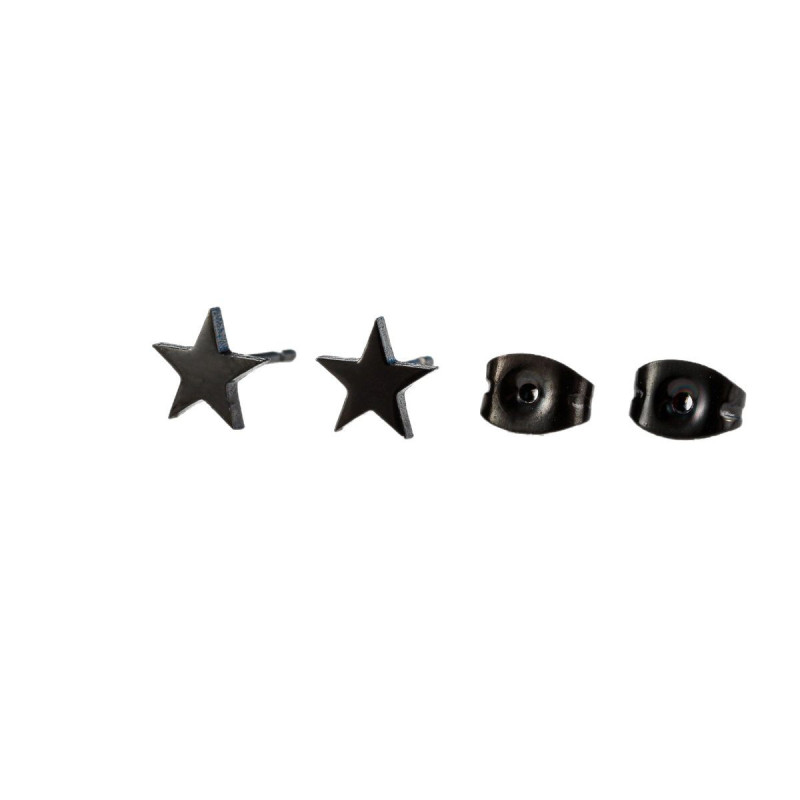 Simple Stainless Steel Cutting Geometric Five-pointed Star Earrings for Women Light