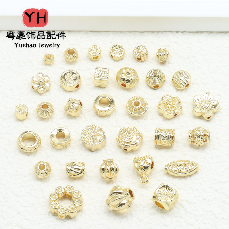 14k Gold Color-preserving Spacer Beads, Round Receptacle Bead Spacers, Diy Bracelets