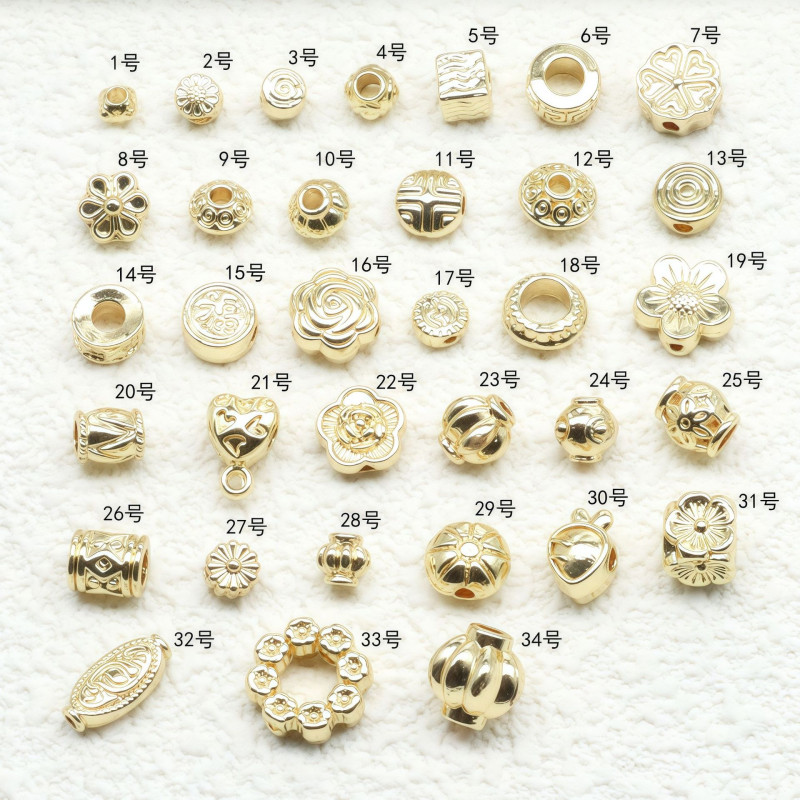 14k Gold Color-preserving Spacer Beads, Round Receptacle Bead Spacers, Diy Bracelets