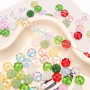 10x10mm Glass Imitation Jade Ice See-through Four-leaf Clover Flower Loose Beads Beaded