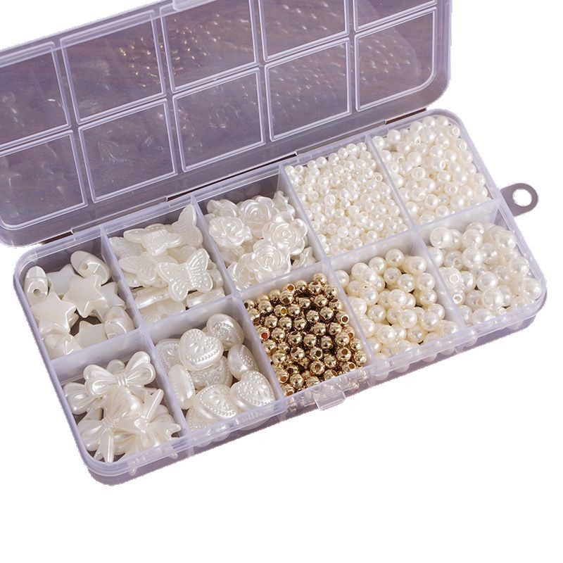 10 Grid Boxed Abs Imitation Pearl Set Handmade Bracelet Beads Accessories Diy Necklace