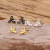 Bow Tie Earrings for Women Niche Stainless Steel Cut Sweet Irregular Personality