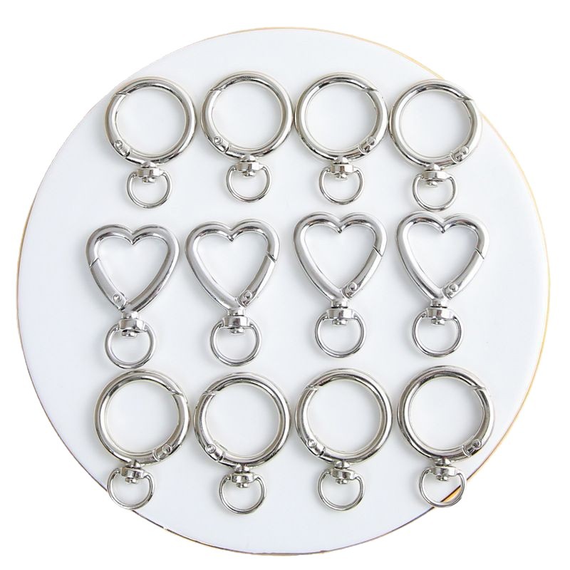 Zinc Alloy White K Love Keychain Hardware Spring Ring Open Connecting Buckle Jewelry