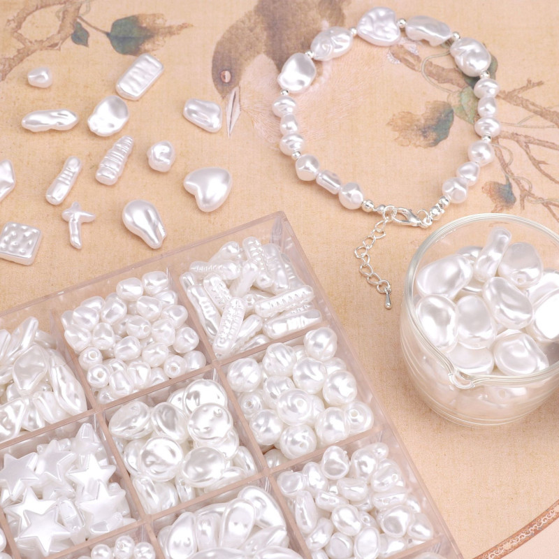 Abs Imitation Baroque Pearls Irregular Shaped Water Drop Beans Rice Loose Beads Material