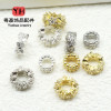 18k Gold Silver Color-preserving Inlaid Large Zircon Hole Spacer Beads Barrel Crystal