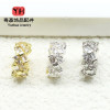 18k Gold Silver Color-preserving Inlaid Large Zircon Hole Spacer Beads Barrel Crystal