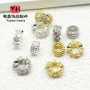 18k Gold Silver Color-preserving Inlaid Large Zircon Hole Spacer Beads Barrel Crystal
