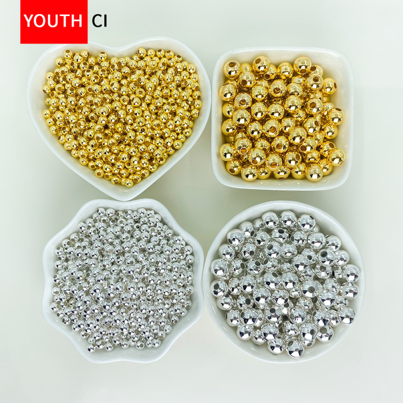 Small Gold Beads Spacer Bracelet Loose with Diy Jewelry Accessories Straight Hole