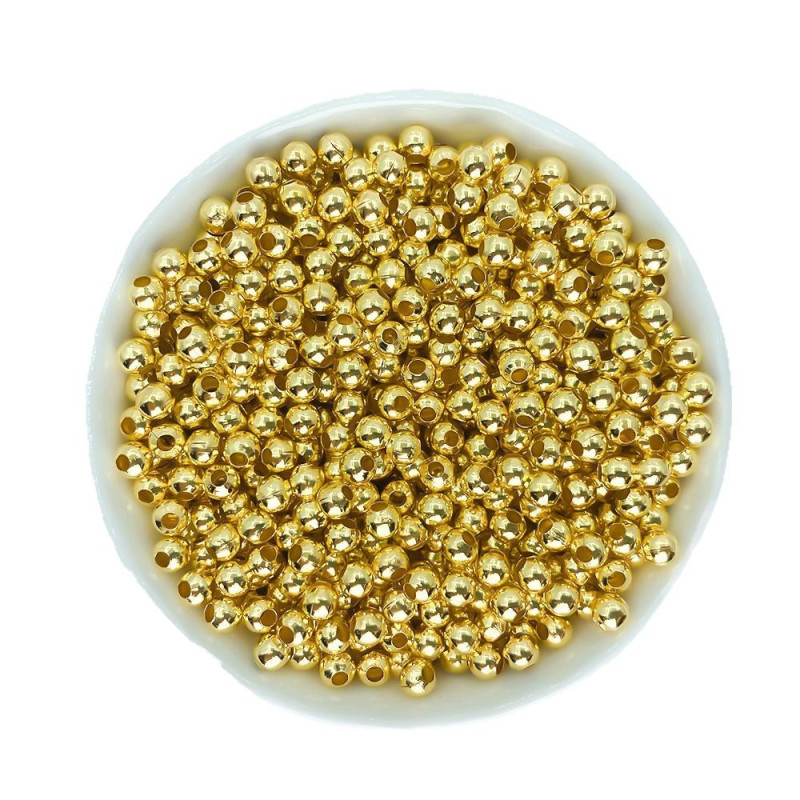 Small Gold Beads Spacer Bracelet Loose with Diy Jewelry Accessories Straight Hole