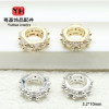 Color-preserving Micro-paved Zircon Large Hole Beads Wheel Spacer Diy Bracelet Necklace