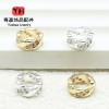 Color-preserving Micro-paved Zircon Large Hole Beads Wheel Spacer Diy Bracelet Necklace