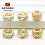 Color-preserving Micro-paved Zircon Large Hole Beads Wheel Spacer Diy Bracelet Necklace