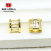 14k Gold-filled Color-preserving Micro-paved Zircon Large Hole Passepartout Transfer Bead