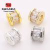 14k Gold-filled Color-preserving Micro-paved Zircon Large Hole Passepartout Transfer Bead