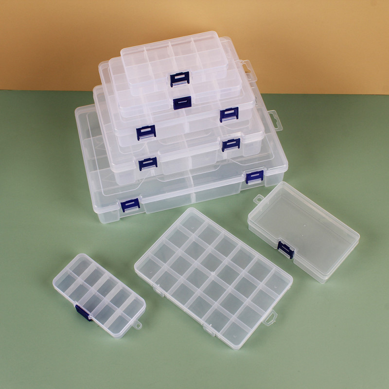 Bracelet Beads Loose Bead Storage Box Diy Transparent Compartment Pp Plastic Box with Lid