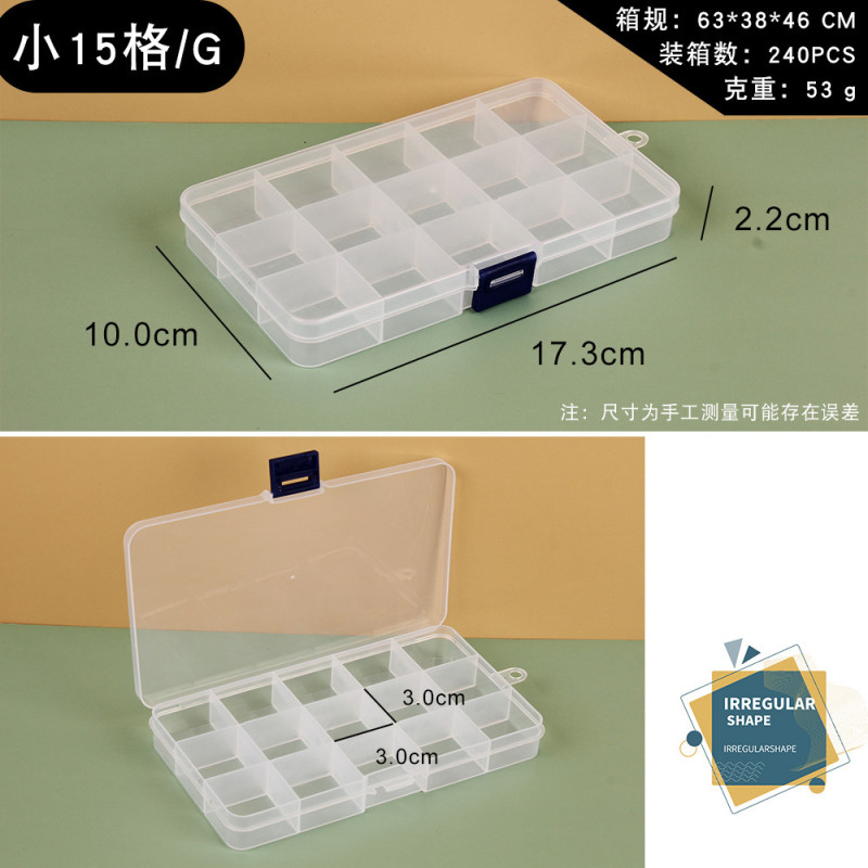 Bracelet Beads Loose Bead Storage Box Diy Transparent Compartment Pp Plastic Box with Lid