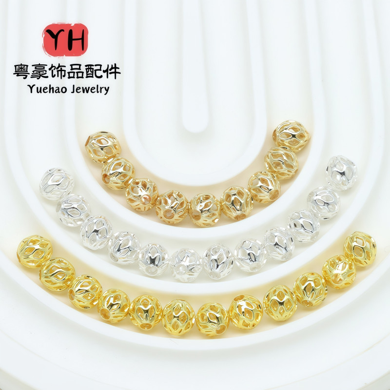 Hollow Small Gold Beads, Loose Spacer Accessories, 14k Gold-filled Color-preserving Diy