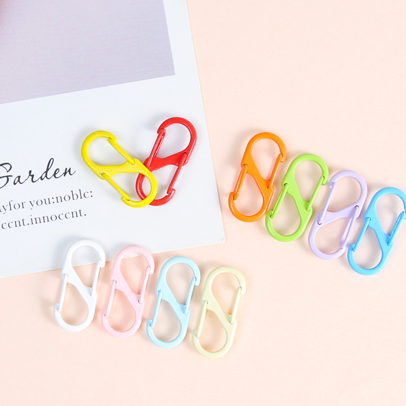 Colorful Double Opening S-shaped Door Buckle Spring Zinc Alloy Keychain Jewelry Diy