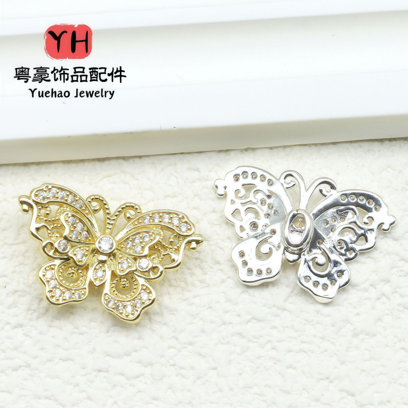 18k Gold-filled Color-preserving Inlaid Zircon Hollow Perforated Butterfly Bracelet