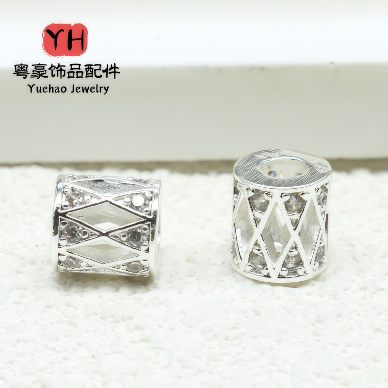 14k Gold-plated Color-preserving Zircon Hollow Transfer Bucket Beads Spacer Diy Handmade