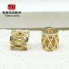 14k Gold-plated Color-preserving Zircon Hollow Transfer Bucket Beads Spacer Diy Handmade