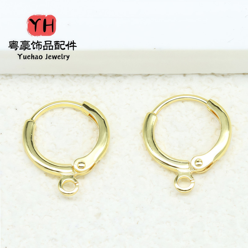 14k Gold-filled, Color-protected, Round Ear Clip, French Earring, Diy Handmade Earrings