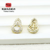 Silver Plated Zircon Spacer Crystal Bracelet Accessories Diy Necklace Gourd Bead Loose