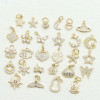 14k Gold-filled Micro-paved Zircon Accessories Star Moon Flower Butterfly Love Pendant