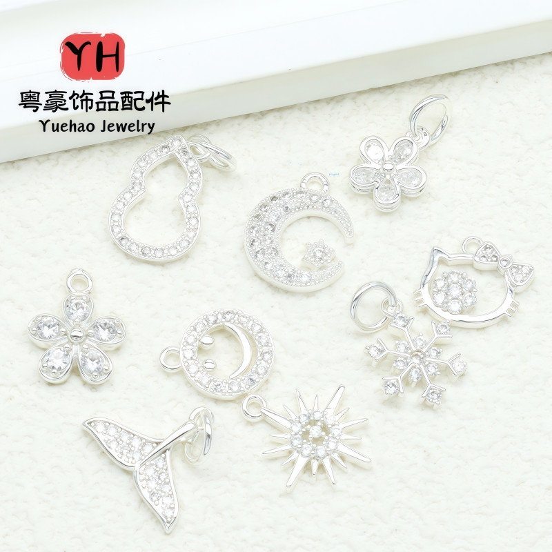 14k Gold-filled Micro-paved Zircon Accessories Star Moon Flower Butterfly Love Pendant