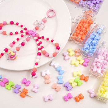 Acrylic Bow Four-way Scattered Beads Handmade Diy Bracelet Necklace Pendant Jewelry
