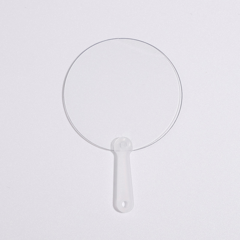 Transparent Plastic Mini Round Fan Double-sided with Protective Film Diy Sticker Fan