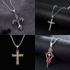 Hot Selling Punk Style Hot Retro Red Cross Pendant Necklace Girls Chain Personalized Hip
