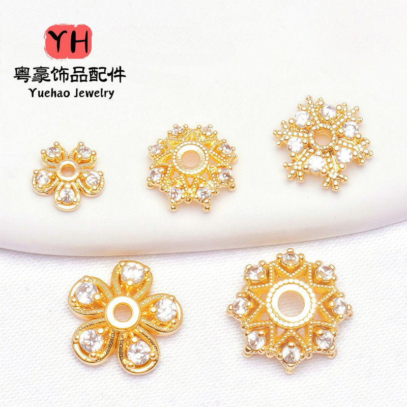 14k Gold-filled, Color-protected, Inlaid Zircon Flower Tray, Snowflake, Various