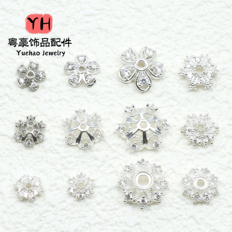 14k Gold-filled, Color-protected, Inlaid Zircon Flower Tray, Snowflake, Various