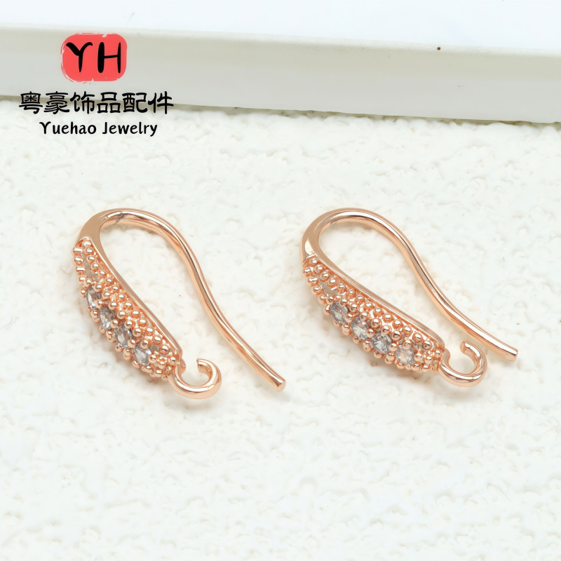 14k Gold-filled Color-preserving Ear Hook Accessories Micropaved Zirconia Diy Handmade