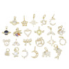 14k Gold-plated Zircon Accessories Stars and Moon Butterfly Love Small Pendant Diy