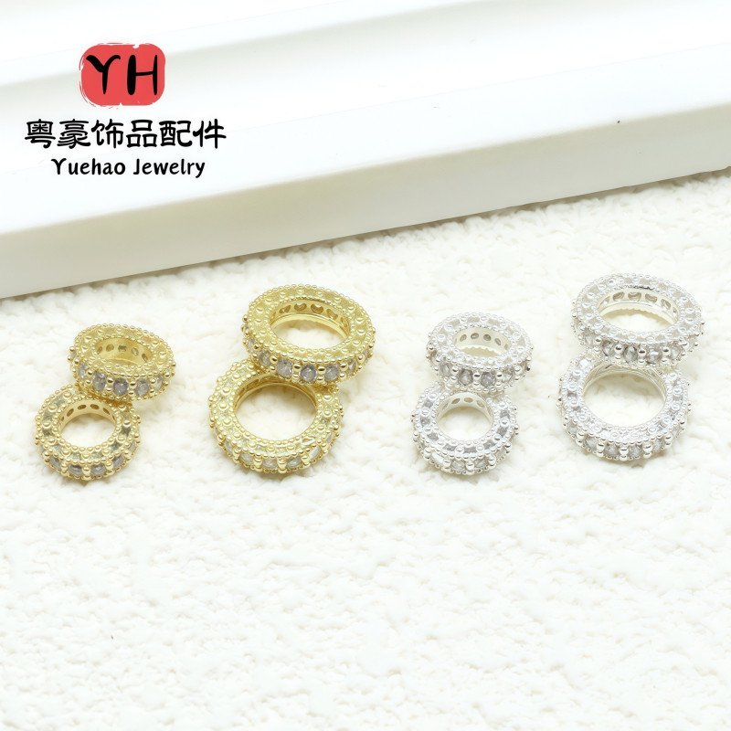 14k Gold-filled Color-preserving Zircon Diamond Ring Running Pendant Bead Diy Bracelet