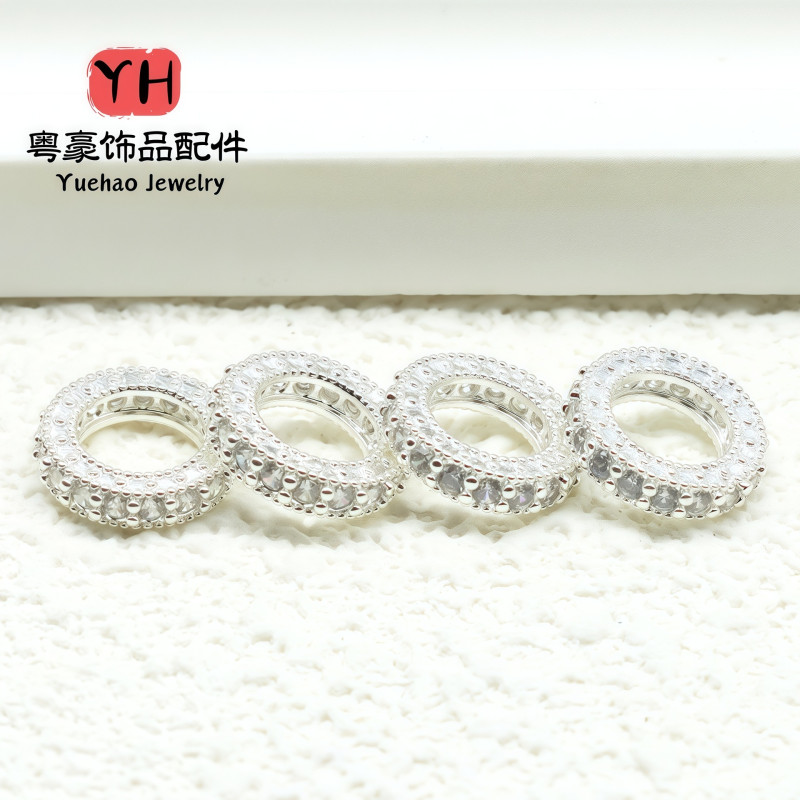 14k Gold-filled Color-preserving Zircon Diamond Ring Running Pendant Bead Diy Bracelet