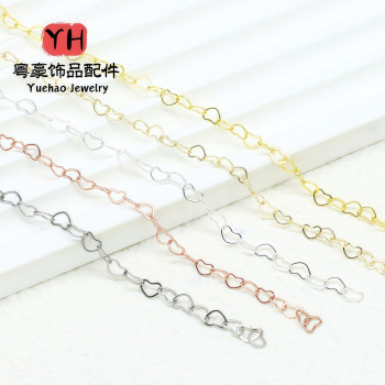 14k Gold-filled Color-preserving Heart-shaped Necklace Love Chain Diy Handmade