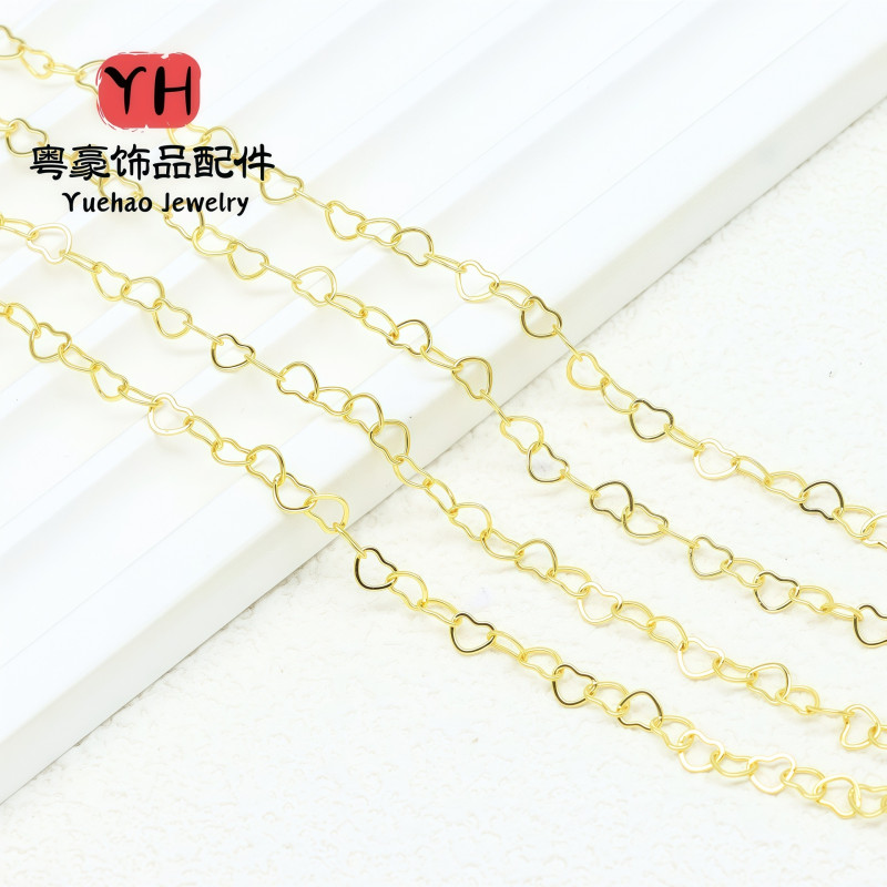14k Gold-filled Color-preserving Heart-shaped Necklace Love Chain Diy Handmade